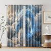 2 Pcs   Filtering Curtains (excluding Rods   Non-movable   Without Batteries) Blue Cloud Dragon for Use In Bedrooms and Living