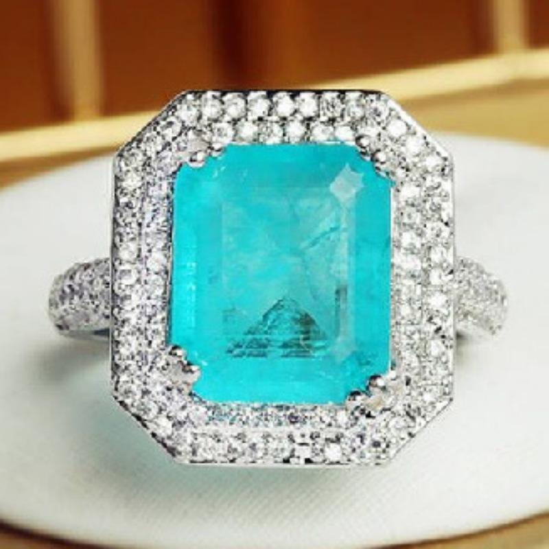 New Product Simulation Paraiba Ring Princess Fangcaibao Candycaibao Ring Personality Retro