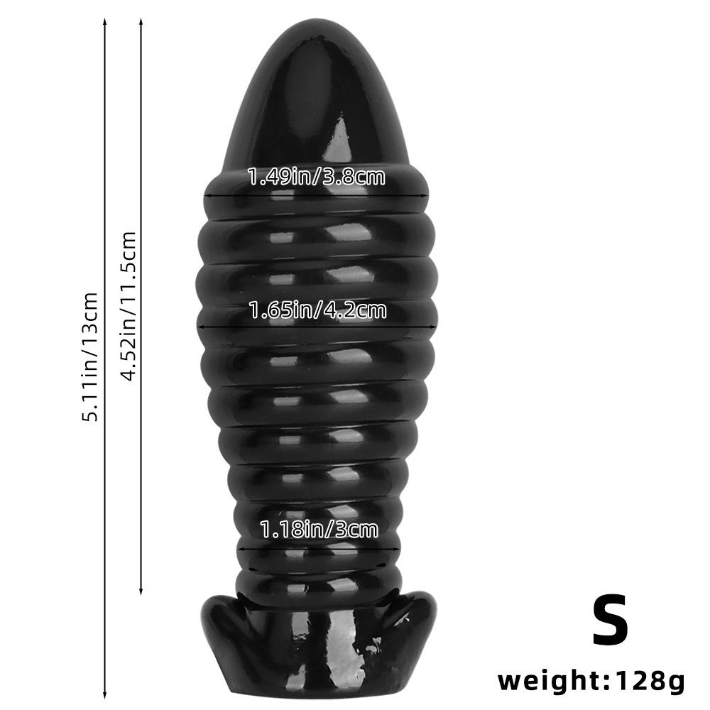 Extra Large Threaded Butt Plug Anal Black PVC Dildo Masturbator Big Dick Sex Toys Fisting Gay BDSM 18+