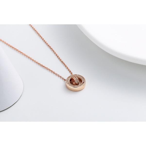 Double Ring Guardian Star Necklace for Women's Exquisite Versatile Ins Small and High Sense Transport Beads