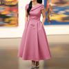 ZANZEA Women Elegant Irregular Collar Short Sleeve Casual Dress