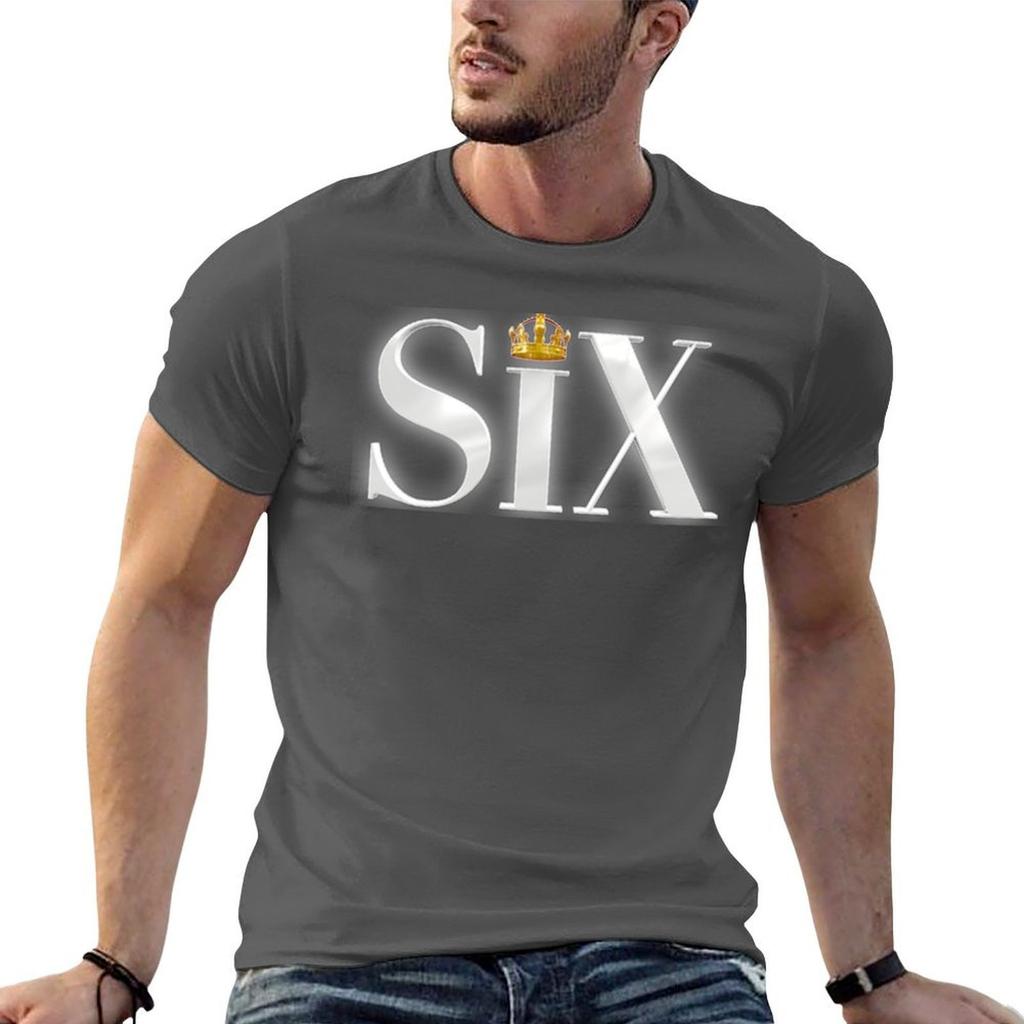 Six Musical Logo Tshirt Basic Short Sleeve Cotton Blend Tshirt