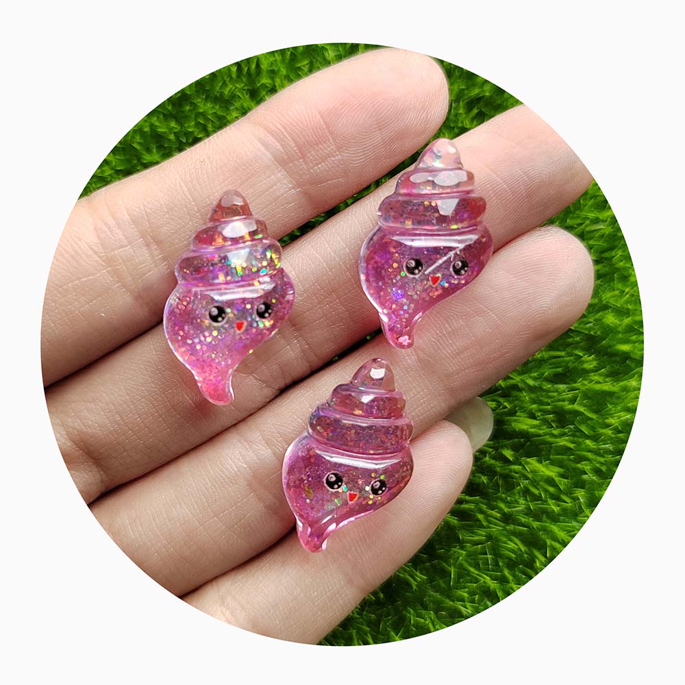 Resin Glitter Cartoon Ocean Series Flatback Cabochon Star Crab Octopus Shell DIY Crafts Scrapbooking for Phone Decoration