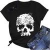 Totenkopf-Shirts für Damen Lustige Gothic-Grafik-T-Shirts Neuheit Horror-T-Shirts Lässige Sportoberteile
