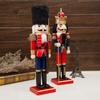 Christmas Nutcrackers Soldier Figure Wooden Christmas Nutcrackers Ornaments with Hand-Colored Features and Integrated Base for Holiday Arrangements