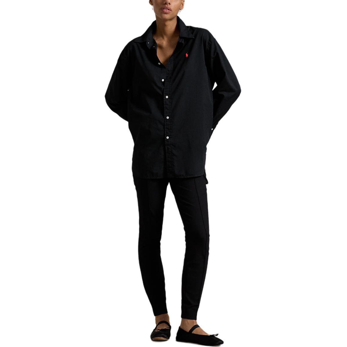 

Polo Ralph Lauren Large Twill Cotton Shirt With Pony Embroidery Women shirts Black WMPOSHTNDN20262-001 XS