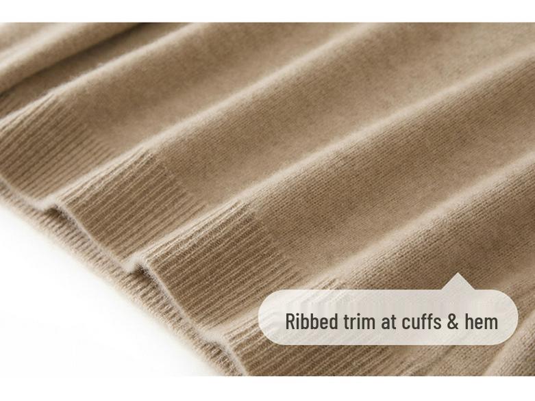 Women's V-Neck Loose Knit Cashmere Sweater - Autumn/Winter Style, Thick Long Sleeve, Slimming and Fashionable