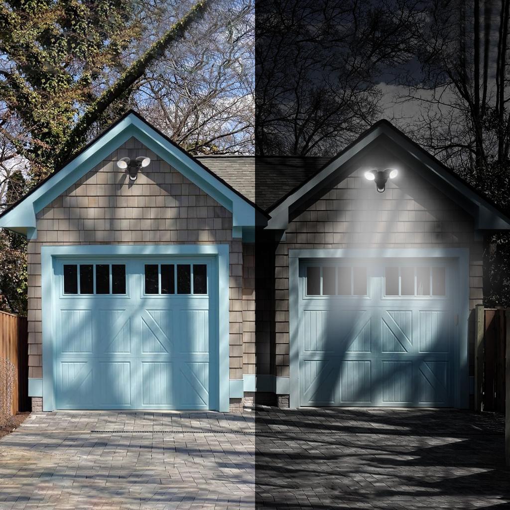 Motion Sensor Outdoor Lights 2-Head Wall Light with Infrared Induction LED Light IP65 Waterproof