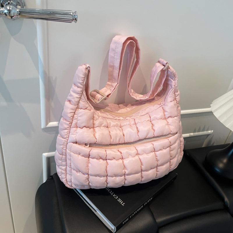 

Новая женская сумка через плечо для отдыха, клетчатый нейлоновый модный рюкзак, сумка-мессенджер в стиле lazy wind, тренд розовый