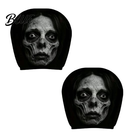 Removable Headrest Cover Ghost Face Car Covers Scary Seat Adjustable Protector Universal Stretchy Accessory for Most Cars