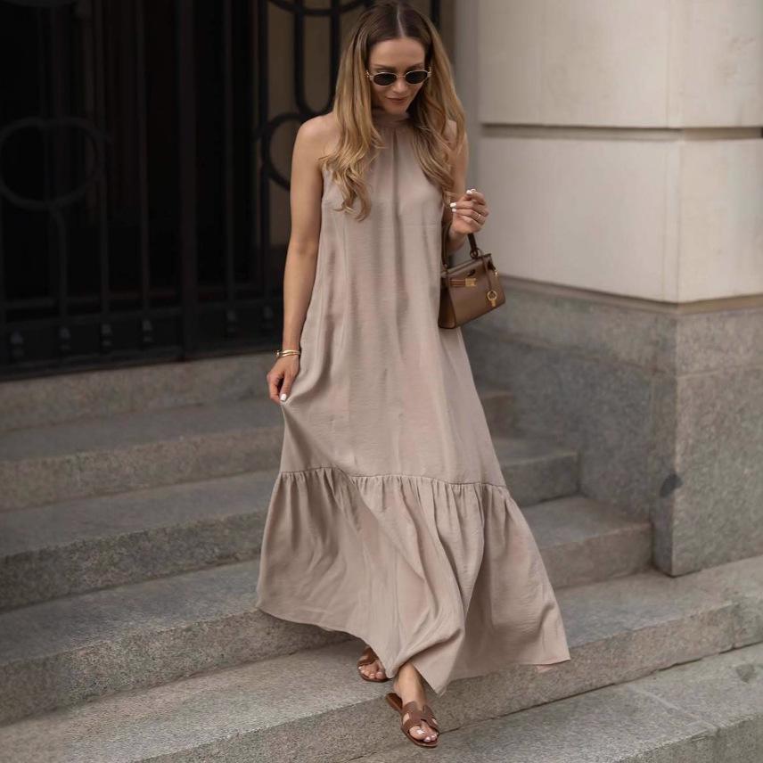 European-American 2025 Sleeveless Backless Summer Casual Long Dress - New Fashion Slimming Design
