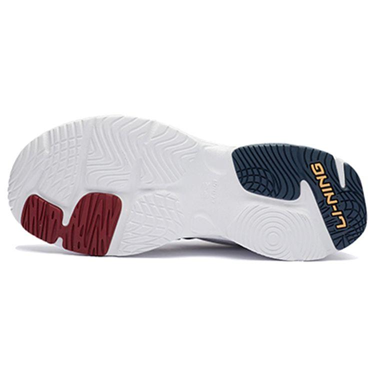 Li Ning Classic Casual Shock Absorbing Low Top Running Shoes Men Sneakers White Blue AGCR331-4