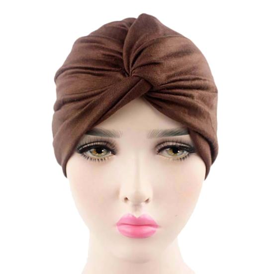 Solid Color Pleated Women Cancer Chemo Hat Beanie Turban Head Scarf Wrap Cap