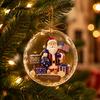 Xmas Tree Hanging Accessory 250 Anniversary USA Sea Glass Christmas Ornament 1776-2026 Patriotic Faux Crystal Vintage Party Supplies Clear Keepsake,