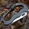 5-in-1 Multi-Tool Carabiner with Knife Latch Hooks Screwdriver Bottle Opener for Outdoor Camping Hiking Survival Gear