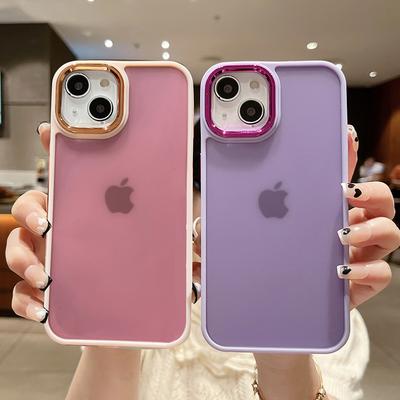 Candy Color Matte Camera Protection Phone Case For Iphone 14 13 12 11 Pro Max Xr Xs Max Shockproof Bumper Electroplated Cover
