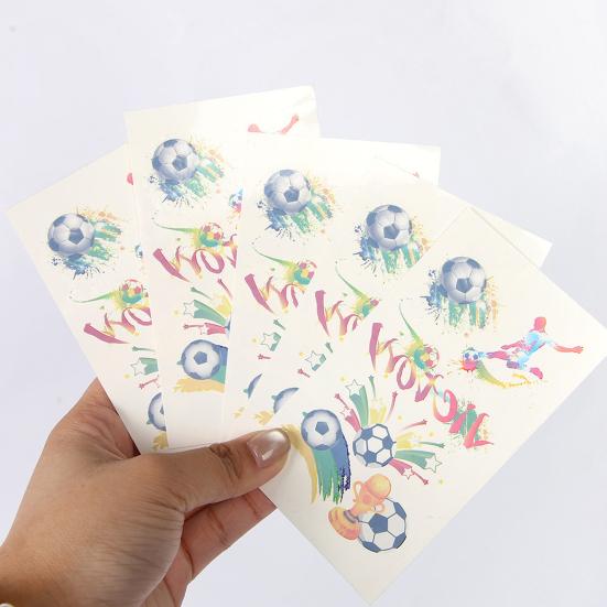 5Pcs Football Temporary Tattoos Men Women Soccer Ball Themed Fake Tattoos Face Sticker Game