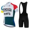 Cycling Jersey Set  Summer Ropa Ciclismo Men's Bicycle Cycling Clothing Color Blocking Mountain Bike Jersey Sportswear Suit