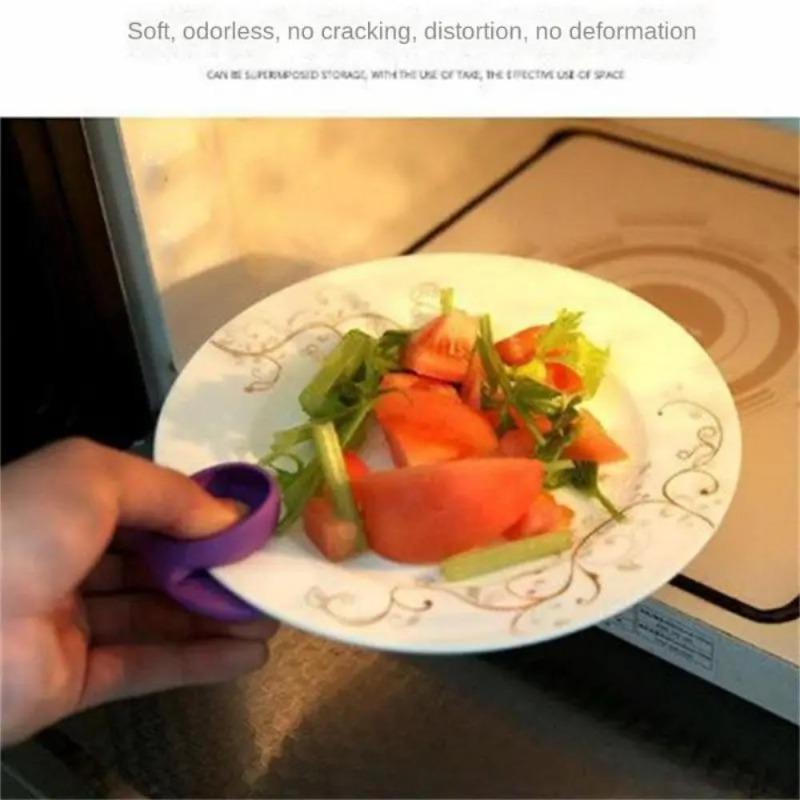 2Pcs Convenient Heat Insulated Silicone Oven Mitts with Nonslip Finger Clips for Kitchen Cook Tools Accessories