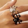 Übertriebene Vintage Kristallkugel Spinne Öffnungsringe Gothic Punk Insekt Fingerring Halloween Party Schmuck Geschenke Für Frauen Männer
