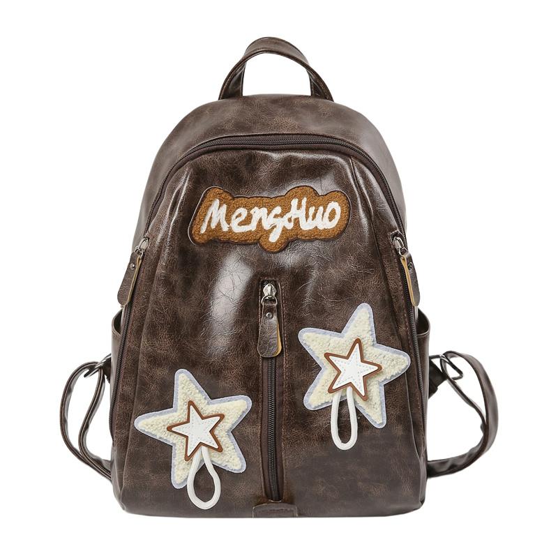 Vintage College Rucksack Bestickter Rucksack Große Kapazität Studenten Schultasche