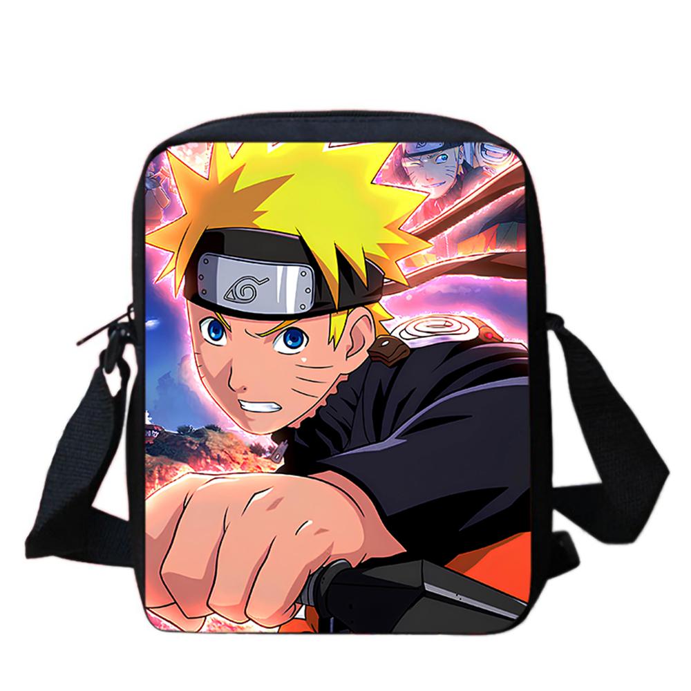 NARUTO Anime Kids Crossbody Bag,Lightweight&Durable, Adjustable Straps,Secure Zipper,for School & Daily Use,for Boys&Girls 6-10