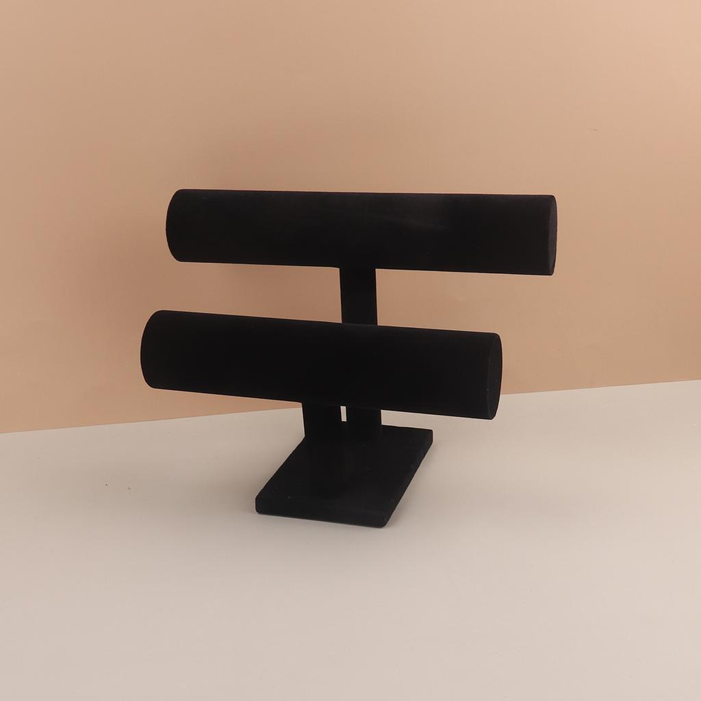 Velvet Jewelry Bracelet Storage Display Chain Watch T-Bar Rack Organizer Hard Stand Holder Jewelry Display Bracelet Display