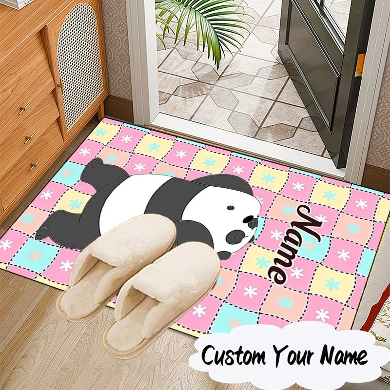 Custom Name Brown Bear Celebration Carpet, Chair Rug,Area Rug for Office Bedroom living rooms bedroom, Doormat decor Christmas fan gifts