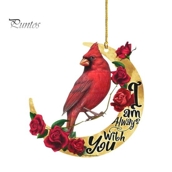 Red Priest Pendant Realistic Bird Decor Letter Print Tag Christmas Decor Colorfast Hanging Car Window Pendant Holiday Valentines Day Gift