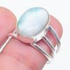 Natural Larimar Gemstone Handmade 925 Sterling Silver Jewelry Ring Size 6 P1J29