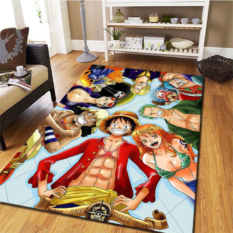 Covor Anime One Piece pentru Sufragerie, Dormitor, Casă, Decorare Canapea, Covor Antiderapant pentru Joacă Copii