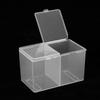 2 Grids Cotton Pads Swabs Container Nail Polish Glitter Powder Organizer Storage Box