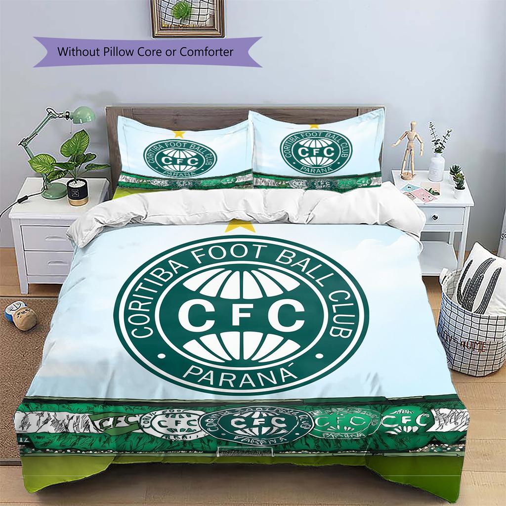 Biancheria da letto con motivo Coritiba FC Decorazione per la casa Regalo di compleanno (1 * copripiumino + 2 * federa, senza nucleo)