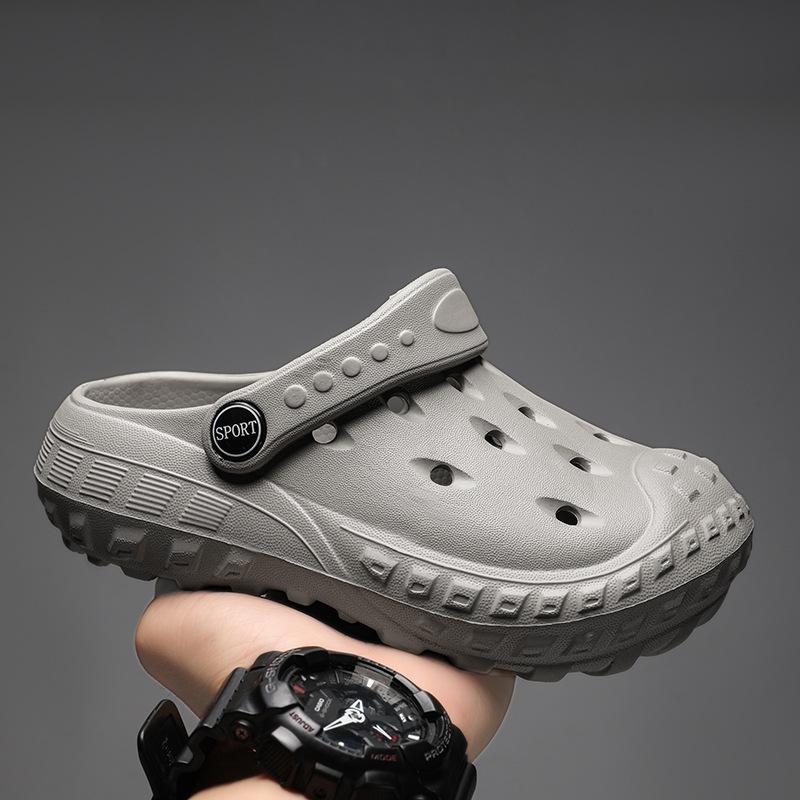 Jednokolorowe kapcie z główką torby do noszenia w domu i na zewnątrz, wielofunkcyjne buty z dziurami, chłopięce i dziewczęce, z miękką podeszwą, antypoślizgowe, fajne kapcie dziecięce