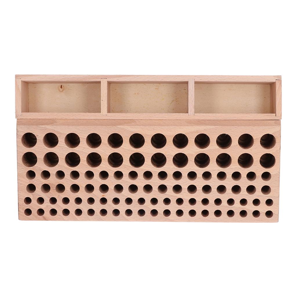 Leather Tool Holder 3 Grid 98 Holes Wooden Leathercraft Tool Rack Leather Working Tool Storage