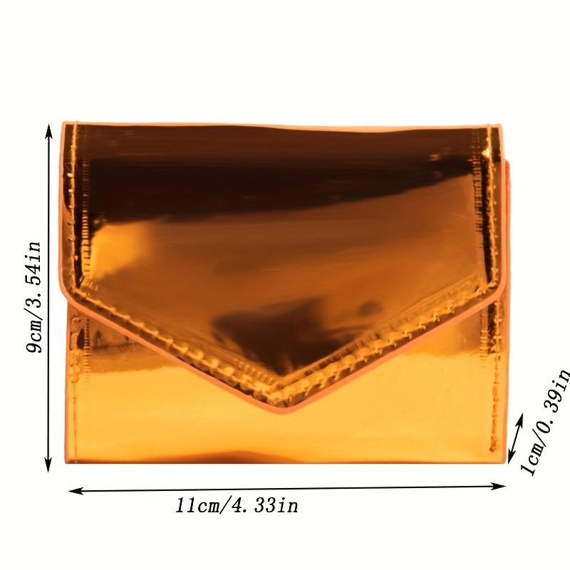 

1 шт., простой повседневный клатч для мелочей, повседневный ретро-клатч, небольшой кошелек из яркой лакированной кожи. оранжевый