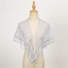 Stylish Lace Triangular Headscarf Hollowout Fringed Shawl With Flower Pattern Great For Fashion Enthusiasts Women Favor