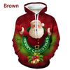 Christmas Hooded Ladies Sweatshirt 3D Cartoon Pattern Printing Casual Pullover Hoodie Kangaroo Pocket Long-sleeved Top