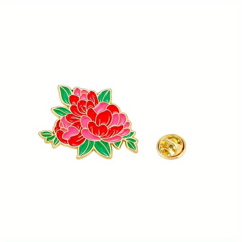 1pc Alloy Badge Personalized Daisy Brooch Backpack Decoration Peony Blue Brooch Cartoon 4 styles