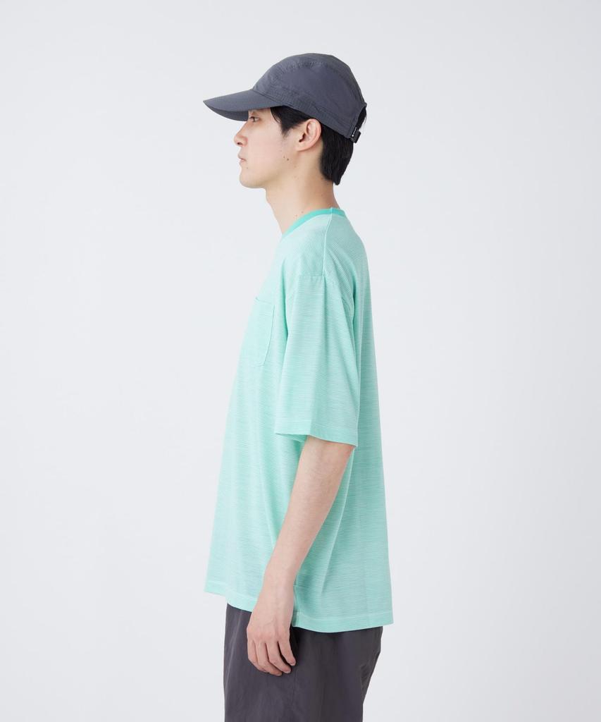 Summer Wool Stripe Short Sleeve LIGHT GREEN M [Snow Peak] T-Shirt CS-26SU009 T-shirt T-shirt Men's Women's