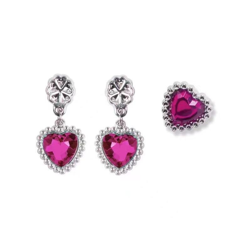 Children'S Princess Belle Rapunzel Snow White Necklace Earrings Bracelet Earclip Set