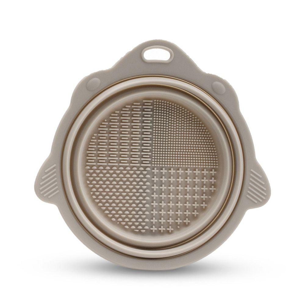 

Cleaning Folding Cleaning Bowl Makeup Brush Cleaner Cosmetic Brush Cleaning Mat Scrubber Board коричневый