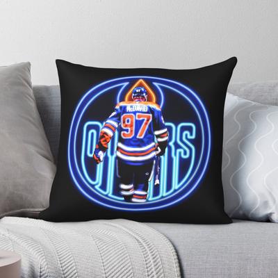Connor Mcdavid Ice Hockey Square Pillowcase Polyester Linen Velvet Pattern Zip Decor Throw Pillow Case Sofa Cushion Cover 18"