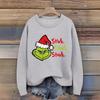 Women's Christmas Print Cardigan Long Sleeve Round Neck Knit Top