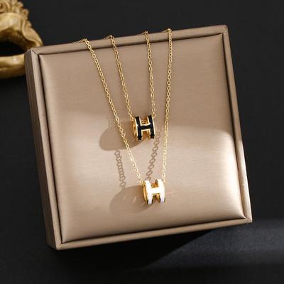 Colier Pandantiv cu Litera H de Nișă High-End: Lanț claviculă coreean pentru femei – Accesoriu choker versatil, la modă
