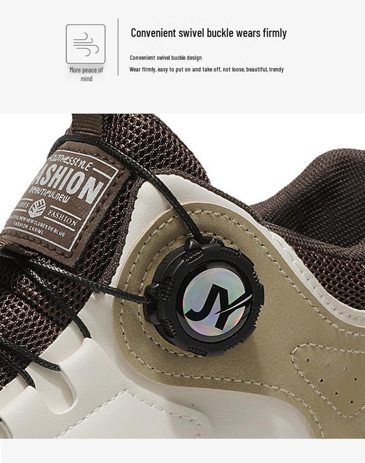 Herren High-Top Sneaker: Herbst Neu, Trendig, Vielseitig, Dicksohlig, Höhenverstärkende Lässige Dad-Schuhe mit Drehknopf.
