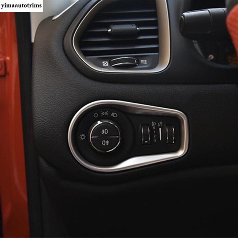 Headlight Head Light Lamp Switch Button Panel Decoration Cover Trim For Jeep Renegade 2015 -  ABS Matte Interior Accessories