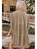 2025 Autumn Women's Solid Velvet Single-Breasted Pleated Long Sleeve Shirt - European and American Style