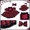 Haustierkleid mit Totenkopf-Print und gestreiftem Latz-Design Inklusive passendem Schleifen-Accessoire Geeignet für kleine Hunde und Katzen Halloween-Kostüm