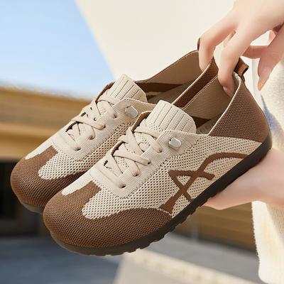 Shoes for Women's New Summer Mesh Shoes Casual Breathable Shoes One-step Retro Versatile Lace-up Shoes